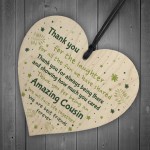Thank You Gift For Cousin Wood Heart Cousin Birthday Christmas
