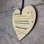 Thank You Gift For Cousin Wood Heart Cousin Birthday Christmas