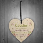 Birthday Christmas Gift For Cousin Wooden Heart Girl Boy Family 
