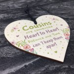 Birthday Christmas Gift For Cousin Wooden Heart Girl Boy Family 