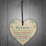 Gift For Cousin Birthday Xmas Gift Wood Heart Plaque Cousin Gift