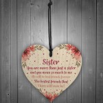Best Friend Gift Sister Gift Wood Heart Sister Birthday Gift