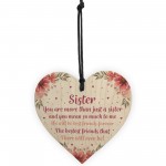 Best Friend Gift Sister Gift Wood Heart Sister Birthday Gift