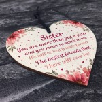 Best Friend Gift Sister Gift Wood Heart Sister Birthday Gift