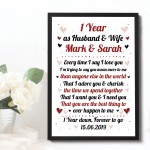 1st Wedding Anniversary Gift For Husband or Wife Framed Print