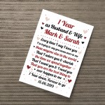 1st Wedding Anniversary Gift For Husband or Wife Print Keepsake 