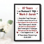 10th Wedding Anniversary Gift For Husband or Wife Framed Print