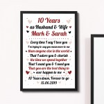 10th Wedding Anniversary Gift For Husband or Wife Framed Print