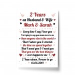 2nd Wedding Anniversary Gift For Husband or Wife Print Keepsake 
