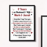 4th Wedding Anniversary Gift For Husband or Wife Framed Print