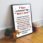 4th Wedding Anniversary Gift For Husband or Wife Framed Print