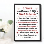 5th Wedding Anniversary Gift For Husband or Wife Framed Print