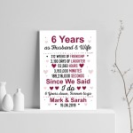 6th Anniversary Gift Personalised Print 6th Anniversary Card