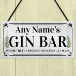 Personalised Gin Bar Sign Wall Decor Retro Bar Pub Man Cave Gift
