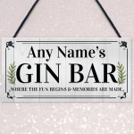 Personalised Gin Bar Sign Wall Decor Retro Bar Pub Man Cave Gift