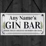 Personalised Gin Bar Sign Wall Decor Retro Bar Pub Man Cave Gift