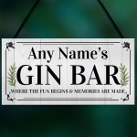 Personalised Gin Bar Sign Wall Decor Retro Bar Pub Man Cave Gift
