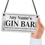 Personalised Gin Bar Sign Wall Decor Retro Bar Pub Man Cave Gift