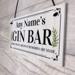 Personalised Gin Bar Sign Wall Decor Retro Bar Pub Man Cave Gift