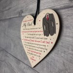 Father of the Bride Personalised Wooden Heart Wedding Gift 