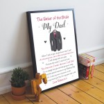 Father of the Bride Personalised Framed Print Wedding Gift Poem 