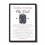 Father of the Bride Personalised Framed Print Wedding Gift Poem 