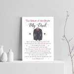 Father of the Bride Personalised Print Wedding Gift Poem Gift