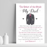 Father of the Bride Personalised Print Wedding Gift Poem Gift