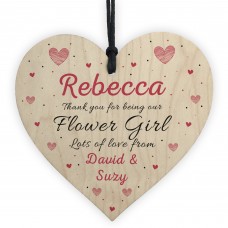 Personalised Thank You Gifts For Flower Girl Plaques Wood Heart 