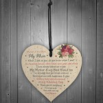 Mother of the Bride Personalised Wood Heart Wedding Gift Poem