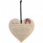 Mother of the Bride Personalised Wood Heart Wedding Gift Poem