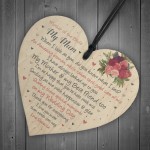 Mother of the Bride Personalised Wood Heart Wedding Gift Poem
