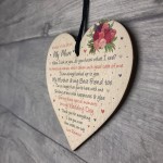 Mother of the Bride Personalised Wood Heart Wedding Gift Poem
