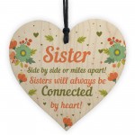 Thank You Gift For Sister Wooden Heart Sister Birthday Christmas