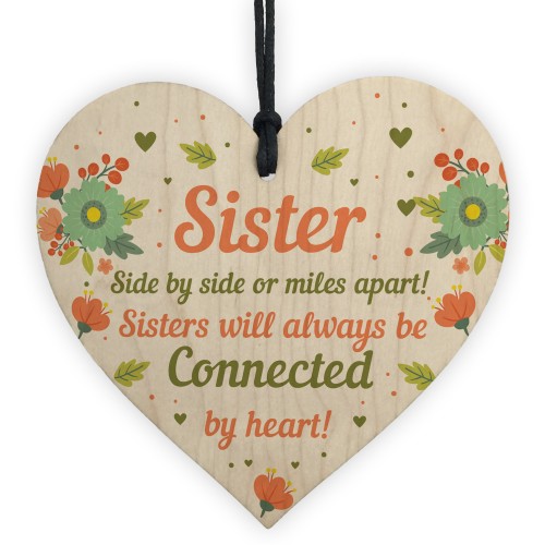 Thank You Gift For Sister Wooden Heart Sister Birthday Christmas
