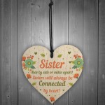 Thank You Gift For Sister Wooden Heart Sister Birthday Christmas