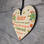 Thank You Gift For Sister Wooden Heart Sister Birthday Christmas