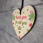 Thank You For All You Do Wood Heart Thank You Teacher Volunteer 