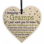 Cute Gramps Birthday Christmas Wood Heart Gifts From Grandchild