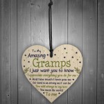 Cute Gramps Birthday Christmas Wood Heart Gifts From Grandchild