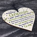 Cute Gramps Birthday Christmas Wood Heart Gifts From Grandchild