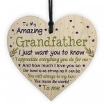 Cute Grandfather Birthday Christmas Wooden Heart Gifts