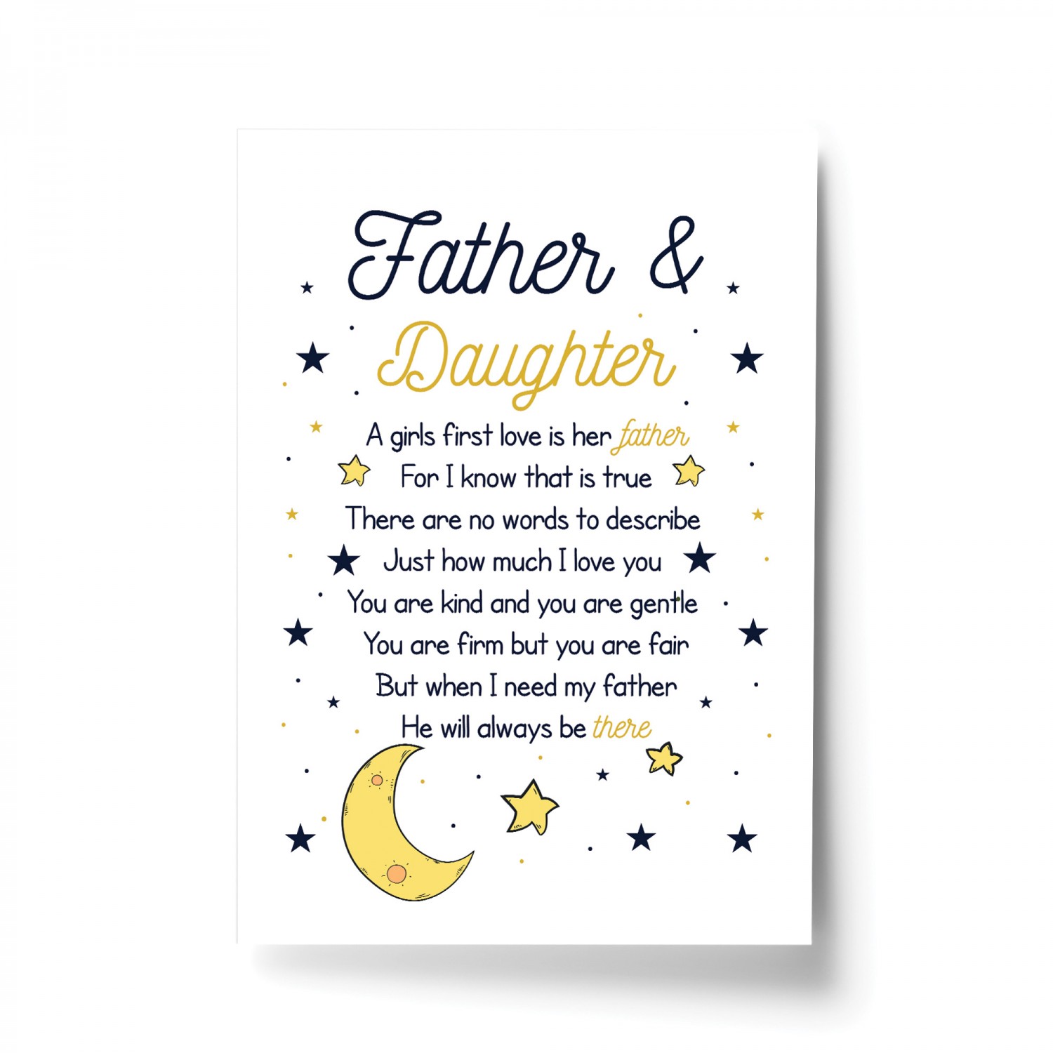 Personalised I Love You Dad Poem Birthday Fathers Day Christmas Gift Present 