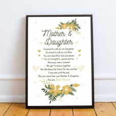 Mother And Daughter Gift Poem Framed Print Gift For Mum Birthday