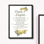 Mother And Daughter Gift Poem Framed Print Gift For Mum Birthday