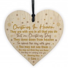 Christmas In Heaven Xmas Tree Decoration Memorial Quote Heart