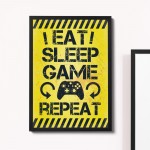 Gaming Print Framed Yellow Gaming Print Wall Boy Bedroom Decor