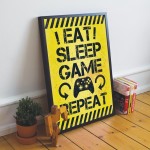Gaming Print Framed Yellow Gaming Print Wall Boy Bedroom Decor