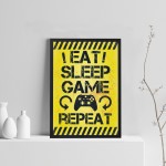 Gaming Print Framed Yellow Gaming Print Wall Boy Bedroom Decor
