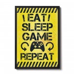 Gaming Print Framed Yellow Gaming Print Wall Boy Bedroom Decor